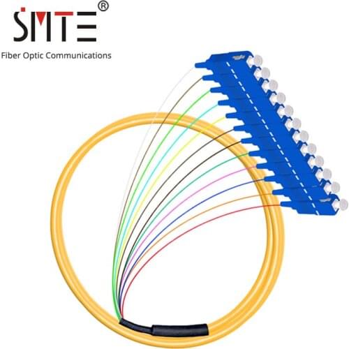 12 core pigtail fiber optic patch cord 0.9mm 1 meters SC/UPC
