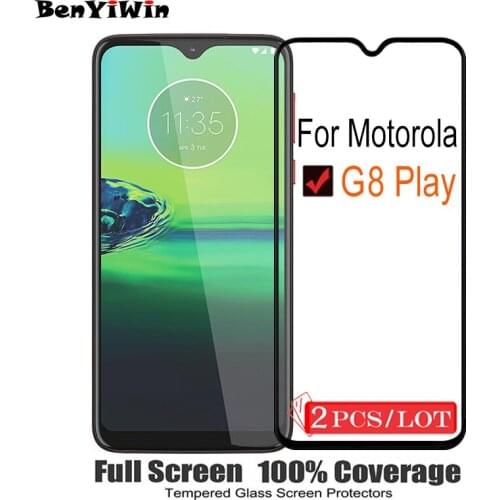 2PCS 100% Original Full Cover Tempered Glass For Motorola G8 Play Screen Protector 9H on Protective Glass For Moto G8 Play Film