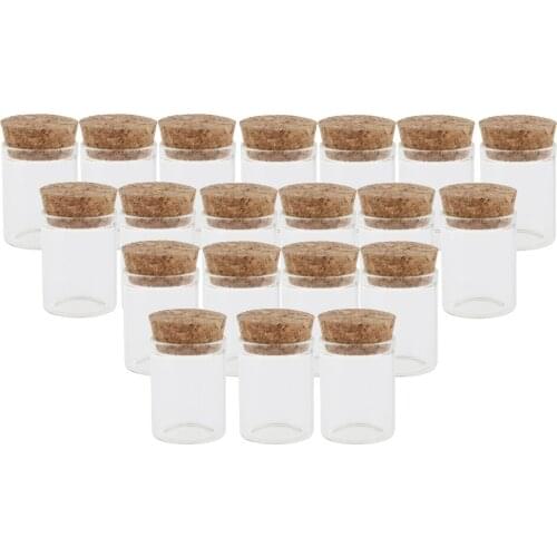 20pcs 15ml Mini Glass Cork Jars Essential Oil DIY Decoration Bottle - Wishing Lucky Vials