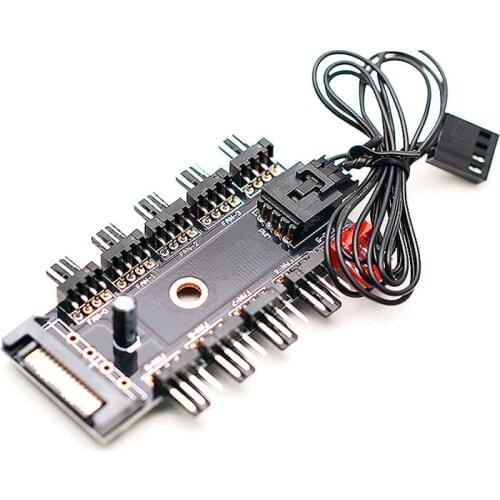 4-Pin Speed Control Computer Fan Hub Can Be Connected to 10-Way Power Supply Large 4D/Hard Disk SATA Power Supply