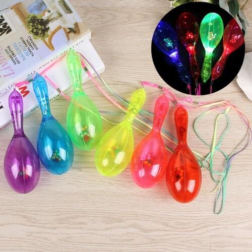 7inch LED Flashing Transparent Maraca Musical Instrument Concert Favor Kids Toy