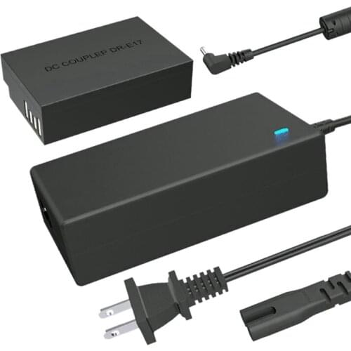 DR-E17 DC Coupler Dummy Battery ACK-E17 AC Power Adapter Charger Kit for Canon EOS-M3 M5 M6 Digital Cameras(US Plug)