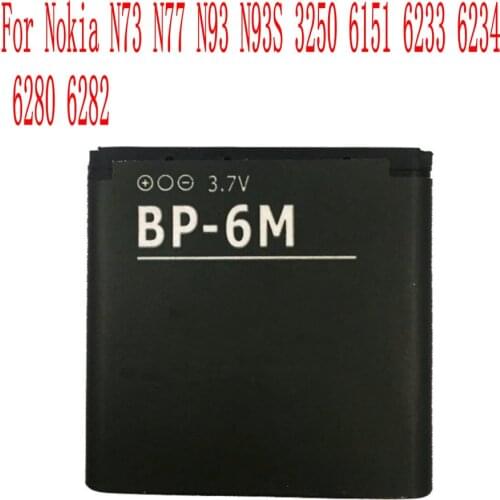 High Quality 1100mAh BP-6M Battery For Nokia N73 N77 N93 N93S 3250 6151 6233 6234 6280 6282 Cell Phone