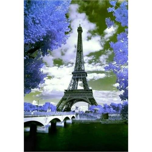 New full square round 5d diy diamond painting tower purple picture 3d diamond mosaic embroidery rhinestone crafts sticker