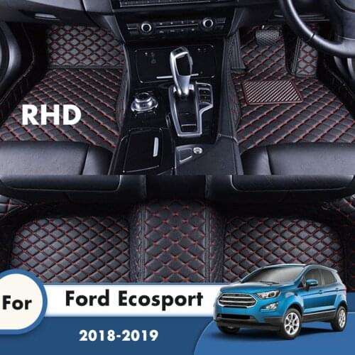 RHD Carpets For Ford Ecosport 2019 2018 Car Floor Mats Rugs Artificial Leather Waterproof Auto Interior Decoration Accessories