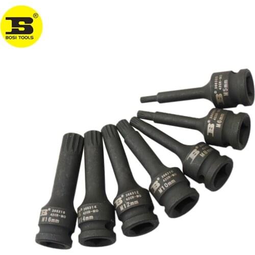 BOSI 1/2" Drive Grey Pneumatic Triple Square Driver Socket