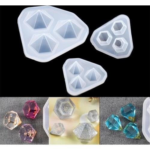 Diamond Pendant Silicone Mold Cutting Shape Epoxy Resin Mold For DIY Pendant Casting Soap Candle Art Crafts Jewelry Making