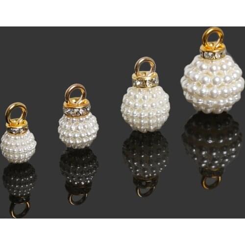 10pcs Imitation Pearl Beads Charms Pendants For DIY Sewing Clothes Applique Decoration Jewelry Making Earrings Bracelet Findings