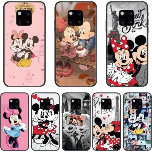 Mickey Phone Case For Huawei mate 30 10 20 40 Lite Smart Z Pro Black Etui 3D Coque Painting Hoesjes case