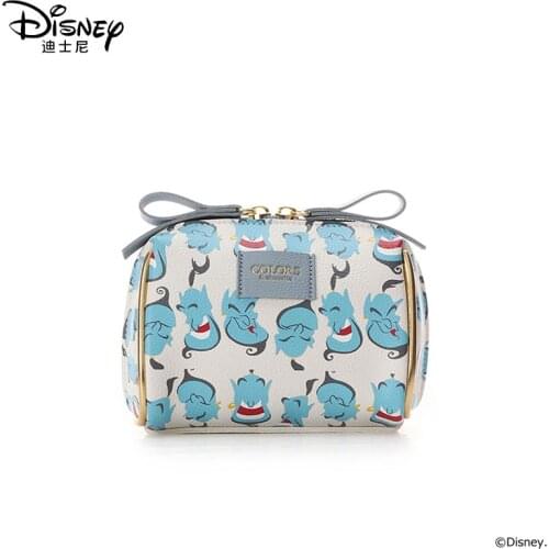 Disneys New Travel Cosmetic Bag Clutch Aladdin Women Make Up Bag Girls Pouch Makeup Travel Wash Storage Bag Luxury Handbag