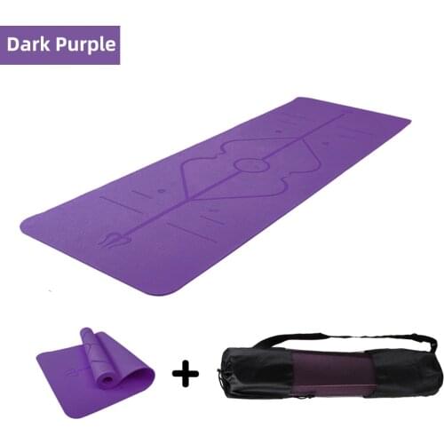 Yoga Mat TPE Sport Mat 183X61cm Yoga Non-slip Acupressure Execise for Gym Floor with Position Line Non-slip for Beginner Mats