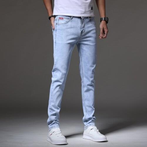 Vintage Style Men Pants Jeans Slim Fit Mid Waist Button Design Plus Size Classic Skinny Jeans Men Pencil Pant Vintage Jeans Men