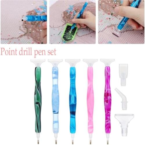 1 Set New 5D Resin Diamond Painting Pen Resin Point Drill Pens Embroidery DIY Craft Nail Art Cross Stitch Sewing Accessories