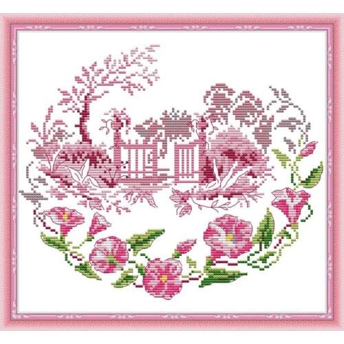 Morning Glory Garden counted printed on the canvas 11CT 14CT DIY kit Cross Stitch embroidery needlework Sets home decor