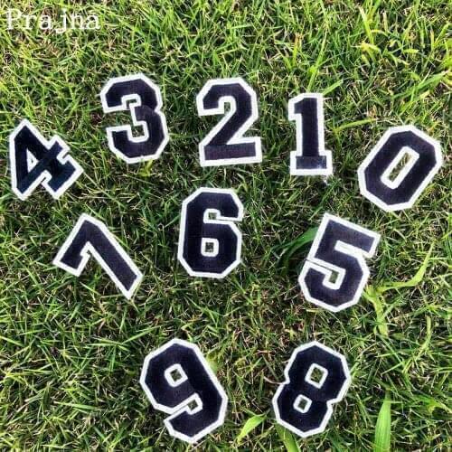 Prajna 10pcs/lot 0-9 Number Patch Iron On Patches For Clothes Embroidered Patches For Clothing DIY Digit Badge On Clothes Patch