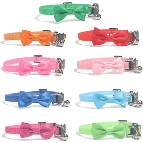 Nylon Cat Collar With Bow with Safety Elastic Adjustable pet Kitten Puppy Product small dog collar
