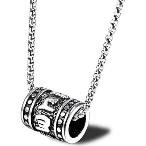 RIR New Cylindrical Hollow Necklace Stainless Steel Gold Punk Rock Style Round Pendant Necklaces For Men Israel Jewelry