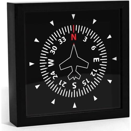 Flight Control Panel Clever Clock Aircraft Instrument Frame Aviation Compass Direction Modern Design Art Timepiece Table Clock