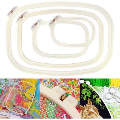 Plastic Embroidery Frame Quilting Frame Sewing Tools Handheld Square Rectangle Shape Hoop DIY Cross Stitch Crafts Sewing Tools