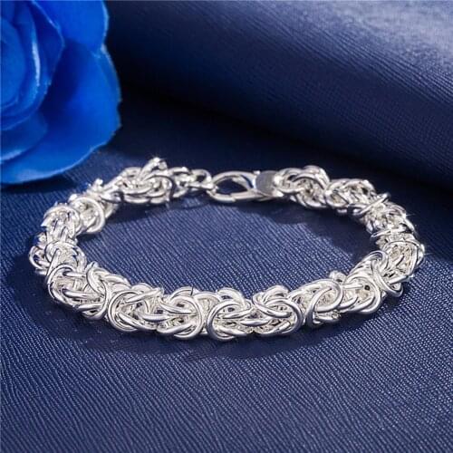 Hot Popular brands 925 sterling silver classic circle chain Bracelet for woman man Wedding party Christmas Gifts fashion Jewelry
