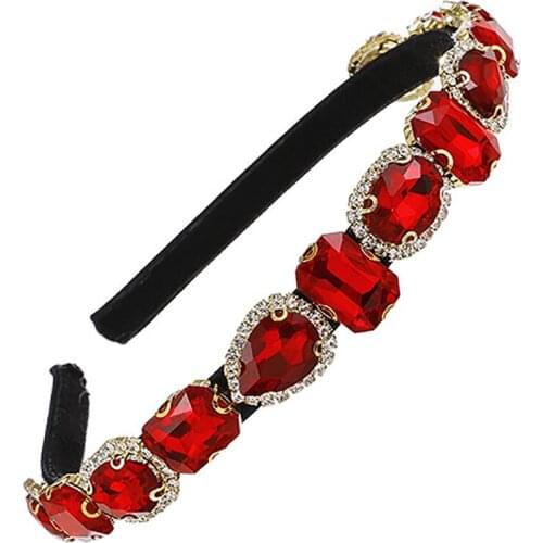 ZHINI Colorful Gem Baroque Headbands For Women Luxury Handmade Rhinestones Hair Accessories Statement Jewelry Party Gift