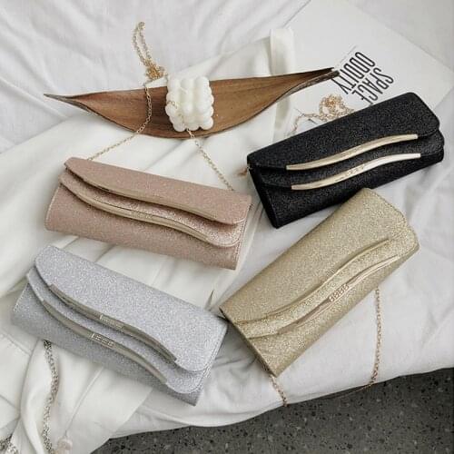 Luxy Moon Silver Envelop Clutch Bag Women Party Evening Bag Sequin Wedding Clutch Purse Female Chain Shoulder Bag Bolso ZD1798