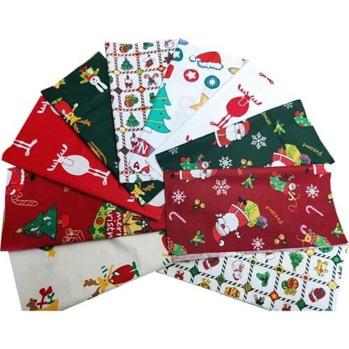 Christmas Series Cotton Fabric Printed Cloth Sewing Quilting Fabrics Patchwork Needlework DIY Handmade Material 25x25cm