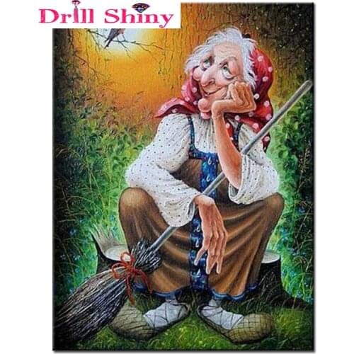 Crafts Needlework Diy Diamond painting Cross stitch cartoon Witch Diamond embroidery pattern square Rhinestones Paste painting