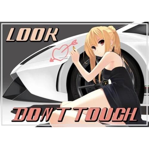Look, Don't Touch Anime Vinyl Decal Funny Car Bumper Window Decor Car Sticker Waterproof Car Accessories