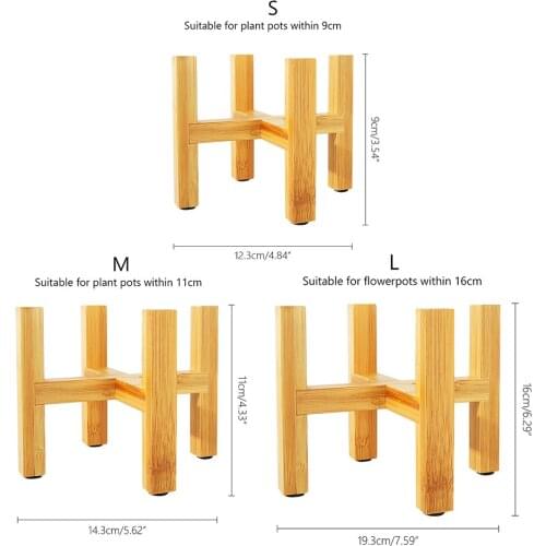 Plant Rack Strong Modern Shelf Flower Pot Display For Office Holder Stand Shelf Home Bonsai Durable Bamboo Wood Free Standing