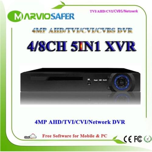 8CH 4/8 Channells 4MP 1080P AHD-HP TVI CVI AHD DVR AVR XVR HVR Video Recorder Built in Audio-in and Audio out Interface HDMI