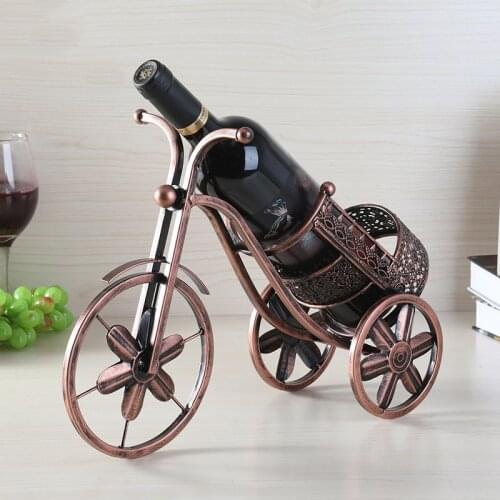 Nordic Style Vintage 3D Tricycle Wine Rack Retro Shelf Iron Wine Bottle Holder Bar Accessories Home Bars Stand for Wine Bottles