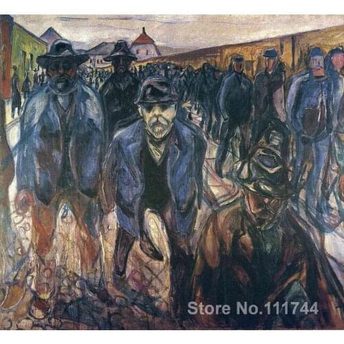 Oil painting reproduction Workers on Their Way Home Edvard Munch Hand painted High quality