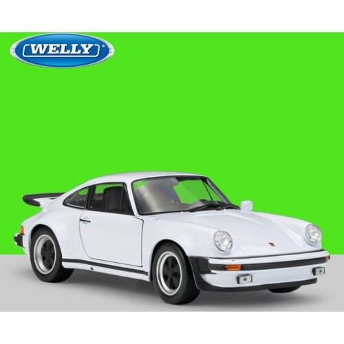 Welly 1:24 Diecast 911 Turbo 3.0 1974 White Green Red Sport Cars High Simulation Vehicle Alloy Metal Model Car