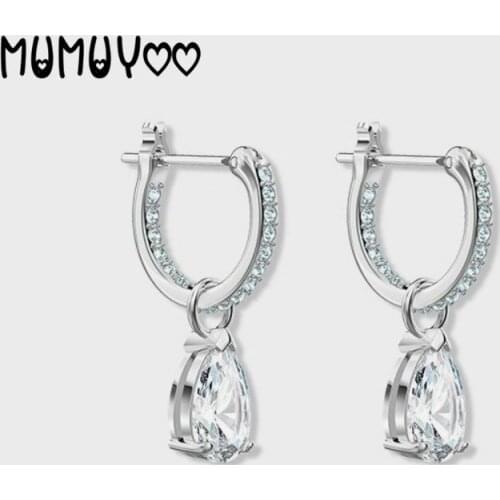 2020 new high quality SWA 1:1 smart drop-shaped S925 silver drop crystal womens earrings detachable earrings earrings women