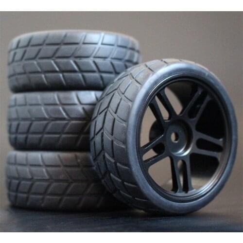 1Set 4Pcs HSP HPI Racing Tires Tyre Metal Wheel Rim 4Pcs For RC 1/10 On-Road Car HSP 94123/94103/94122 D4/D3 FW06 106H