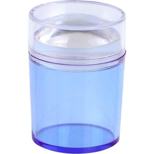 1 Set Nail Art Templates Jelly Silicone Nail Stamping Plate Scraper with Cap Blue Red Purple Glitter Stamp Manicure Tools