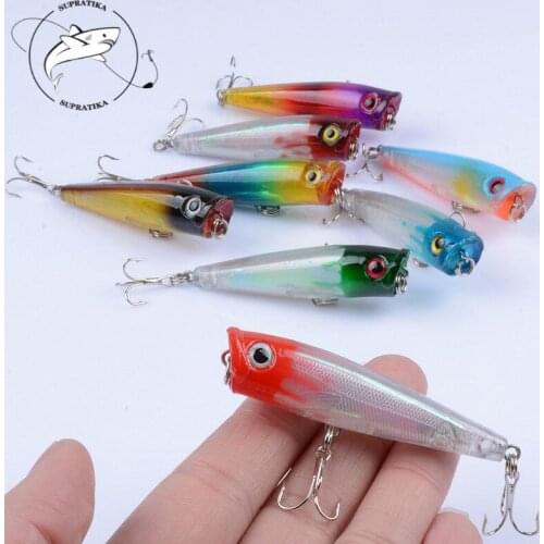 1Pcs Floating Laser Fishing Lures 6.5cm/6.6g Popper Hard Baits Wobblers Crankbait Artificial Isca Tackle For Sea Fishing Bait