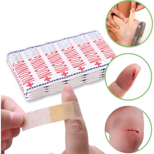 100pcs Breathable Waterproof First Aid Bandage Band Aid Hemostasis Adhesive Wound Dressings Paste Medical Gauze Plasters