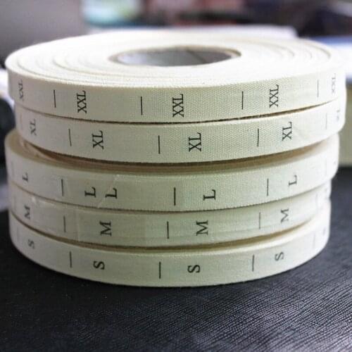 1000pcs High Quality Beige Cotton Size Labels Washable Soft Cotton Labels Tags for Baby Clothing Free Shipping