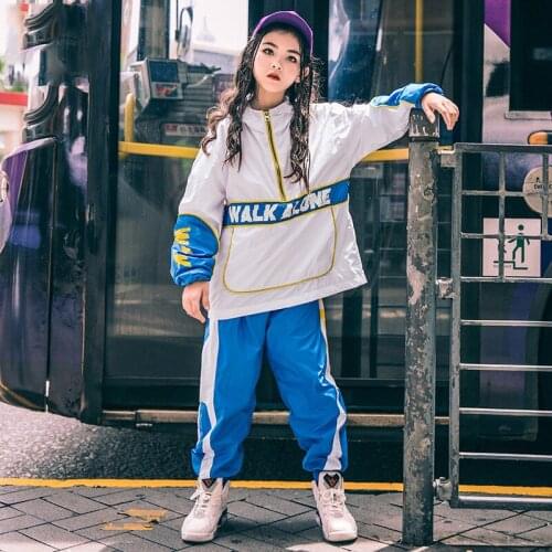 2019 New ChildrenS Street Dance Clothes Autumn Girls Hip Hop Jazz Dance Costume Kids Catwalk Show Costumes Sports Wear DWY2510