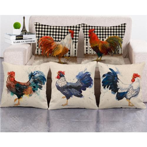 45cm*45cm Painting the cock animals designs Linen/Cotton Throw Pillow Covers Cushion Cover home Decor Pillowcase