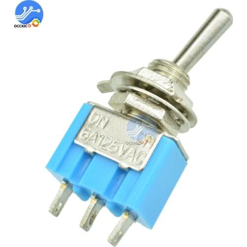 5Pcs DIY Toggle Switch ON-ON 3Pin 3 Position Latching MTS102 AC 125V 6A Power Button Switch Car