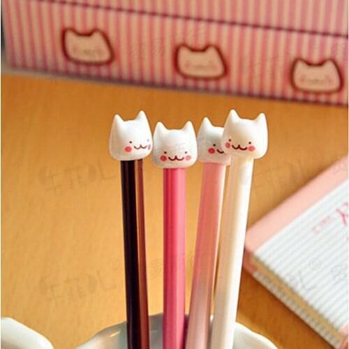 50PCS School Stationery Cute Cartoon Pen Office Pen Kitten Gel Pen Office Accessories