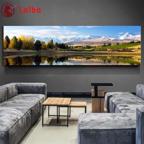 5d diamond painting natural scenery, diy full square drill diamond embroidery round diamond mosaic view DIY rhinestone painting