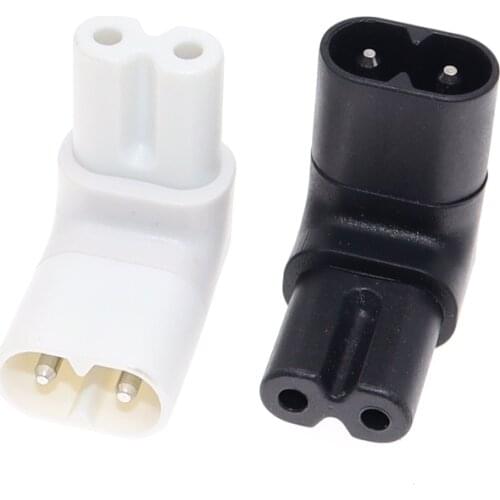 1pcs IEC320 C7 to C8 90 Degree UP and Down Angled,IEC C8 to C7 Figure 8 AC Power Adapter Male Female Extension connector