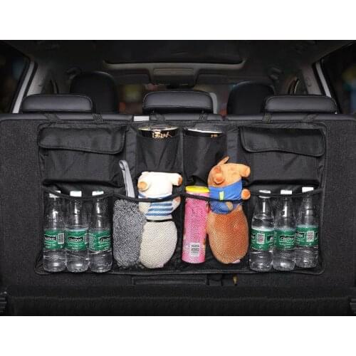 Car Trunk Organizer Car Rear Seat Back Storage Bag High Capacity Hanging Tidying Interior Black Color Auto Travel Accesorios
