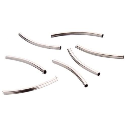 50pcs/lot 1.5*25mm tube copper Metal Alloy Spacer Beads Hole Beads Flat Beads Buddha Beads For DIY bracelet Jewelry Making edf3w