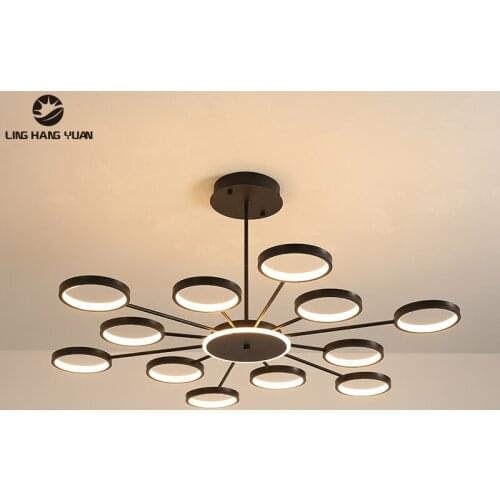 Black&Gold Modern Led Pendant Light 110V 220V Ceiling Pendant Lamp for Dining room Kitchen Living room Bedroom Lighting Fixtures