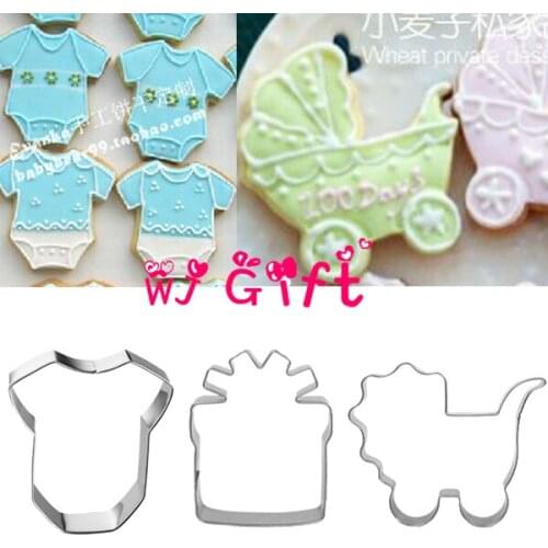 Baby carriage T-Shirt Gift Box Stainless Steel cookie cutter Biscuit Cake Pastry Cutter Sugarcraft cooking tools bread mould
